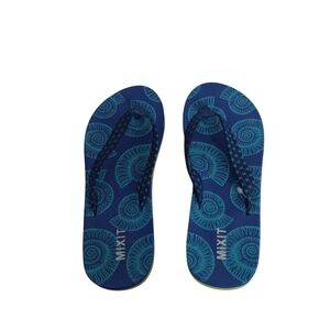 MIXIT WOMEN'S FLIP FLOPS SIZE 8 NWT BLUE SEASHELLS BLUE AND‎ GREEN